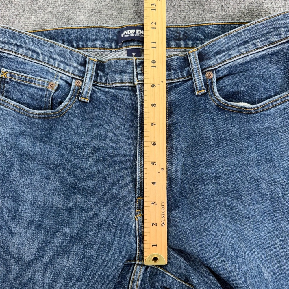 Lands End Jeans Mens 32 (Fits 34x26) Blue Square Rigger Athletic Fit Stretch - Picture 11 of 16